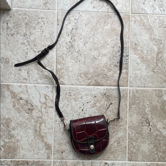 Dooney Bourke Dark Red Crocodile-Embossed Crossbody Bag - Picture 2 of 6